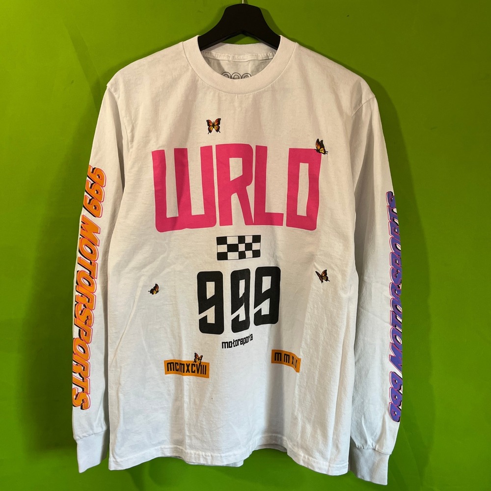 Juice WRLD 999 Club Motorsports Long Sleeve Shirt White Medium Legends Never Die